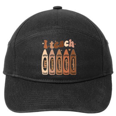 I Teach Black History Month Melanin Afro African Teacher 7-Panel Snapback Hat