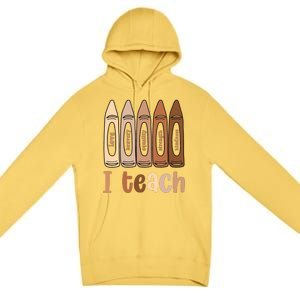 I Teach Black History Month Melanin Afro African Teacher Premium Pullover Hoodie