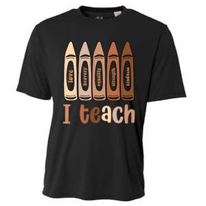 I Teach Black History Month Melanin Afro African Teacher Cooling Performance Crew T-Shirt