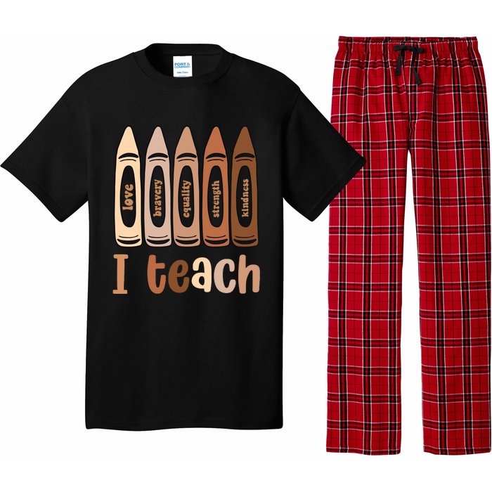 I Teach Black History Month Melanin Afro African Teacher Pajama Set