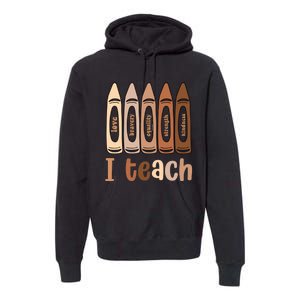 I Teach Black History Month Melanin Afro African Teacher Premium Hoodie