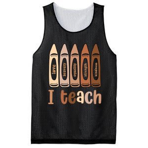 I Teach Black History Month Melanin Afro African Teacher Mesh Reversible Basketball Jersey Tank