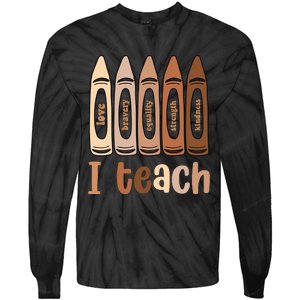 I Teach Black History Month Melanin Afro African Teacher Tie-Dye Long Sleeve Shirt