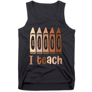 I Teach Black History Month Melanin Afro African Teacher Tank Top