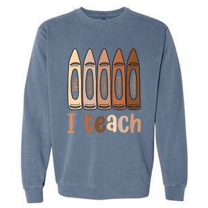 I Teach Black History Month Melanin Afro African Teacher Garment-Dyed Sweatshirt