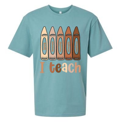 I Teach Black History Month Melanin Afro African Teacher Sueded Cloud Jersey T-Shirt