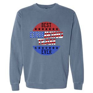 Ing Team Beer Pong Independence Day Patriotic Usa Flag Funny Gift Garment-Dyed Sweatshirt