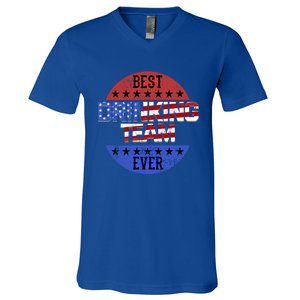 Ing Team Beer Pong Independence Day Patriotic Usa Flag Funny Gift V-Neck T-Shirt