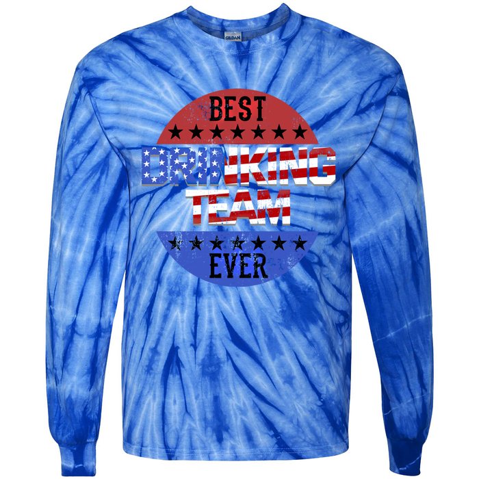 Ing Team Beer Pong Independence Day Patriotic Usa Flag Funny Gift Tie-Dye Long Sleeve Shirt