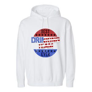 Ing Team Beer Pong Independence Day Patriotic Usa Flag Funny Gift Garment-Dyed Fleece Hoodie