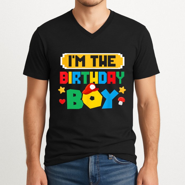 Im The Birthday Boy Game Gaming Family Matching V-Neck T-Shirt