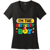 Im The Birthday Boy Game Gaming Family Matching Women's V-Neck T-Shirt