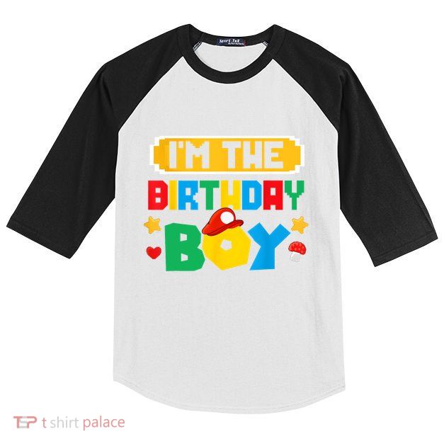 Im The Birthday Boy Game Gaming Family Matching Kids Colorblock Raglan Jersey