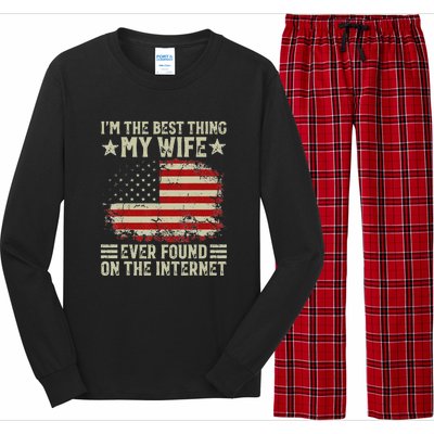 Im The Best Thing My Wife Ever Found On The Internet Vintage Long Sleeve Pajama Set