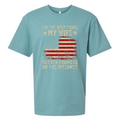 Im The Best Thing My Wife Ever Found On The Internet Vintage Sueded Cloud Jersey T-Shirt