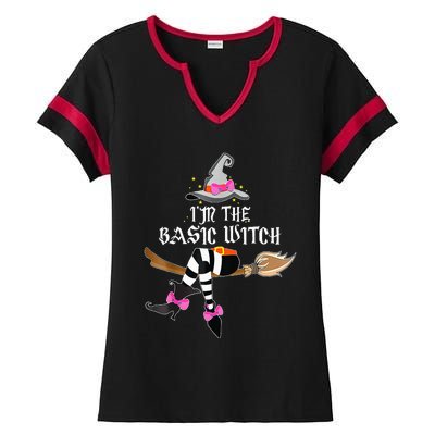 Im The Basic Witch Funny Halloween Matching Costume Ladies Halftime Notch Neck Tee