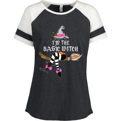 Im The Basic Witch Funny Halloween Matching Costume Enza Ladies Jersey Colorblock Tee