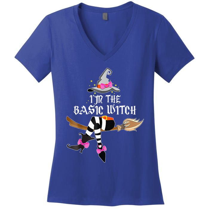 Im The Basic Witch Funny Halloween Matching Costume Women's V-Neck T-Shirt