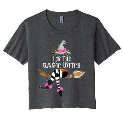 Im The Basic Witch Funny Halloween Matching Costume Women's Crop Top Tee