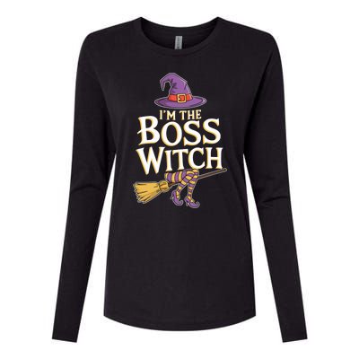 I’M The Boss Witch Funny Witch Costume Halloween Family Matching Costume Womens Cotton Relaxed Long Sleeve T-Shirt