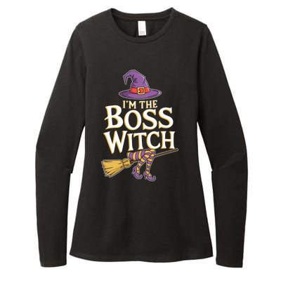 I’M The Boss Witch Funny Witch Costume Halloween Family Matching Costume Womens CVC Long Sleeve Shirt