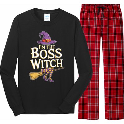 I’M The Boss Witch Funny Witch Costume Halloween Family Matching Costume Long Sleeve Pajama Set