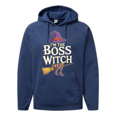 I’M The Boss Witch Funny Witch Costume Halloween Family Matching Costume Performance Fleece Hoodie