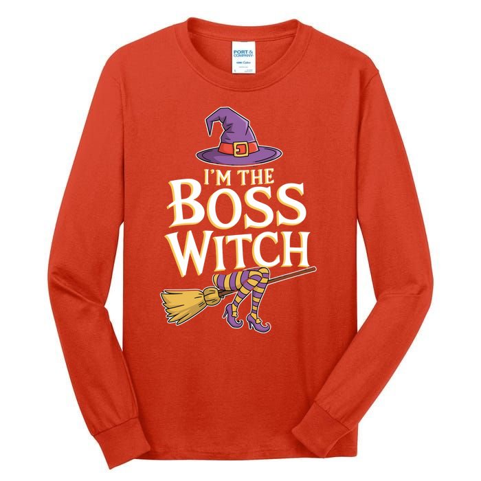 I’M The Boss Witch Funny Witch Costume Halloween Family Matching Costume Tall Long Sleeve T-Shirt