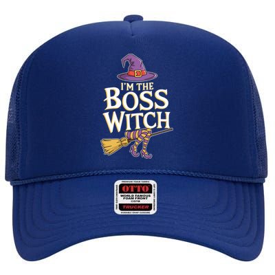 I’M The Boss Witch Funny Witch Costume Halloween Family Matching Costume High Crown Mesh Back Trucker Hat