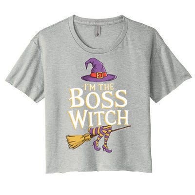 I’M The Boss Witch Funny Witch Costume Halloween Family Matching Costume Women's Crop Top Tee