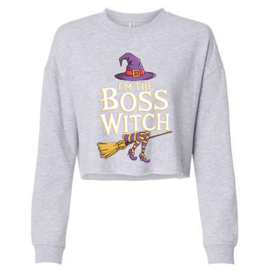 I’M The Boss Witch Funny Witch Costume Halloween Family Matching Costume Cropped Pullover Crew