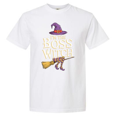 I’M The Boss Witch Funny Witch Costume Halloween Family Matching Costume Garment-Dyed Heavyweight T-Shirt