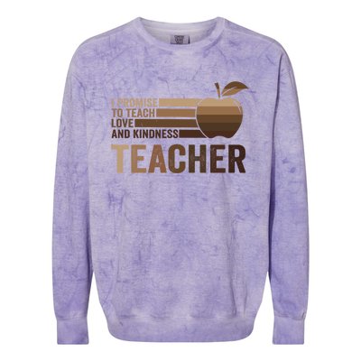 Inspirational Teacher Be Kind Tee African American Teacher Gift Colorblast Crewneck Sweatshirt