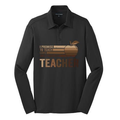 Inspirational Teacher Be Kind Tee African American Teacher Gift Silk Touch Performance Long Sleeve Polo