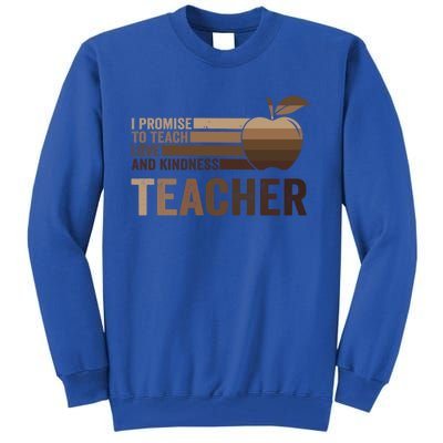 Inspirational Teacher Be Kind Tee African American Teacher Gift Tall Sweatshirt