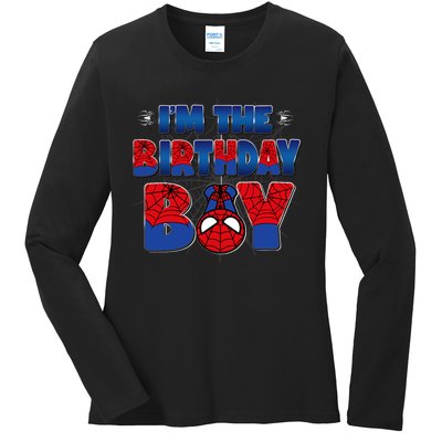 Im The Birthday Boy Spider Family Matching Ladies Long Sleeve Shirt