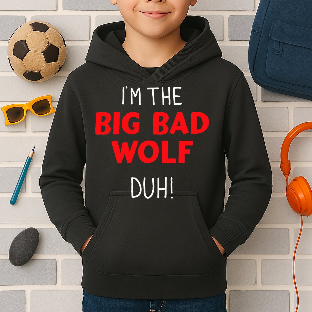 I'm the bad wolf duh costume for DIY halloween party Kids Hoodie