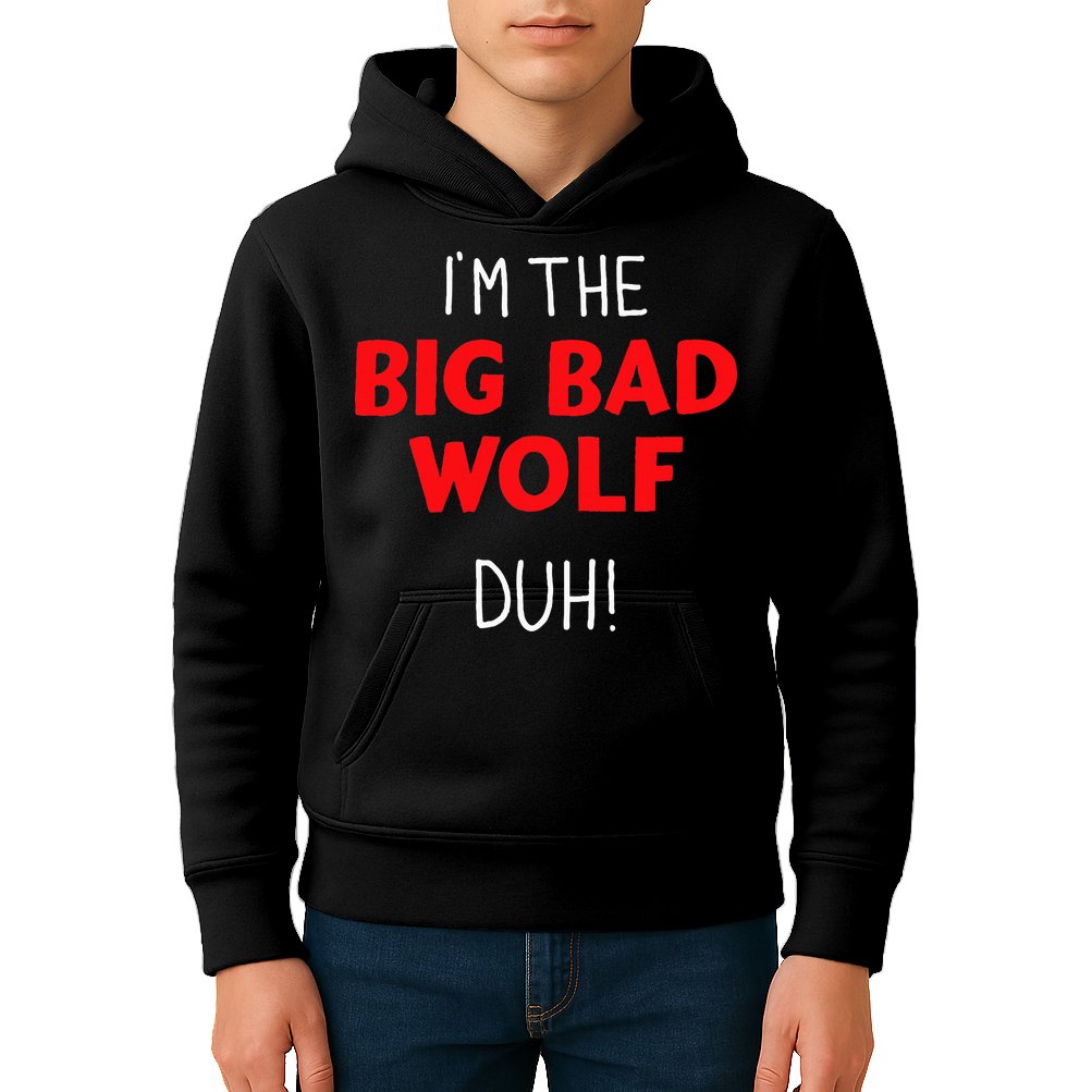 I'm the bad wolf duh costume for DIY halloween party Kids Hoodie