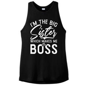 Im The Big Sister Which Makes Me The Boss Big Sister Ladies PosiCharge Tri-Blend Wicking Tank