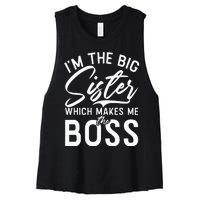 Im The Big Sister Which Makes Me The Boss Big Sister Women's Racerback Cropped Tank