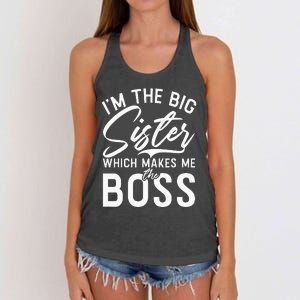 Im The Big Sister Which Makes Me The Boss Big Sister Women's Knotted Racerback Tank