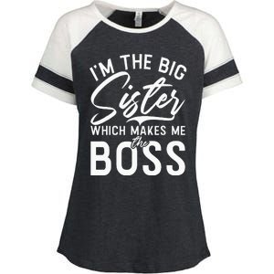 Im The Big Sister Which Makes Me The Boss Big Sister Enza Ladies Jersey Colorblock Tee