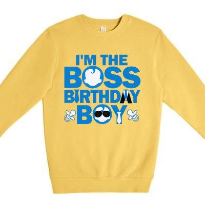 Im The Boss Birthday Baby Family Party Decorations Premium Crewneck Sweatshirt