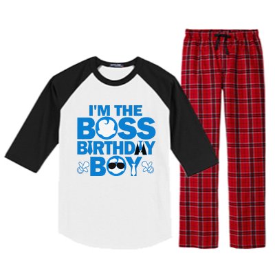 Im The Boss Birthday Baby Family Party Decorations Raglan Sleeve Pajama Set