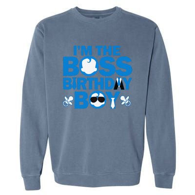 Im The Boss Birthday Baby Family Party Decorations Garment-Dyed Sweatshirt