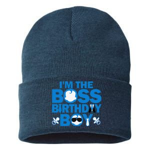 Im The Boss Birthday Baby Family Party Decorations Sustainable Knit Beanie