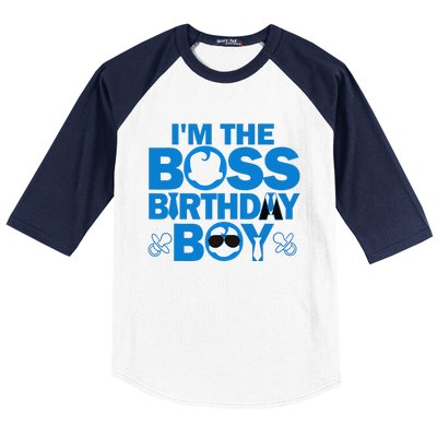 Im The Boss Birthday Baby Family Party Decorations Baseball Sleeve Shirt