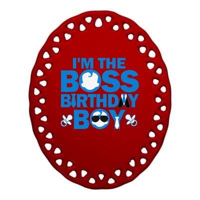 Im The Boss Birthday Baby Family Party Decorations Ceramic Oval Ornament