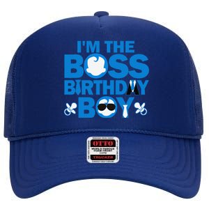 Im The Boss Birthday Baby Family Party Decorations High Crown Mesh Back Trucker Hat