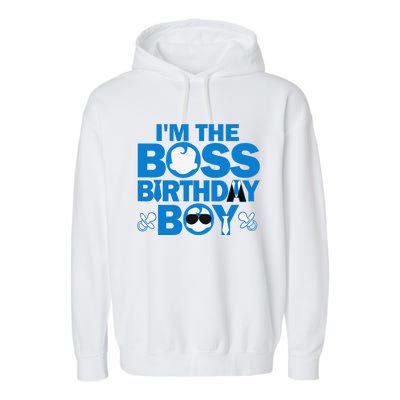 Im The Boss Birthday Baby Family Party Decorations Garment-Dyed Fleece Hoodie